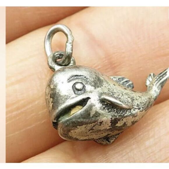 Vintage Nemo‎ Fish Charm Pendant  925 - Picture 1 of 3